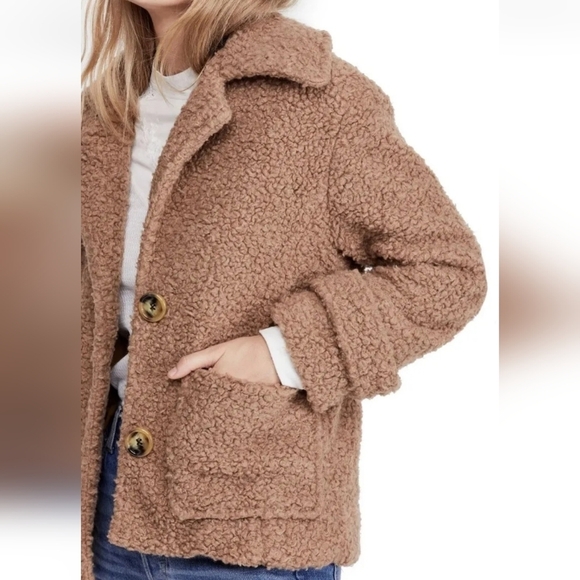 Free People Jackets & Blazers - FREE PEOPLE So Soft Faux Shearling Sherpa Teddy Coat JACKET BROWN Womens Size M